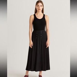 Kenneth Cole Reaction Black Maxi Skirt with Button Detail medium